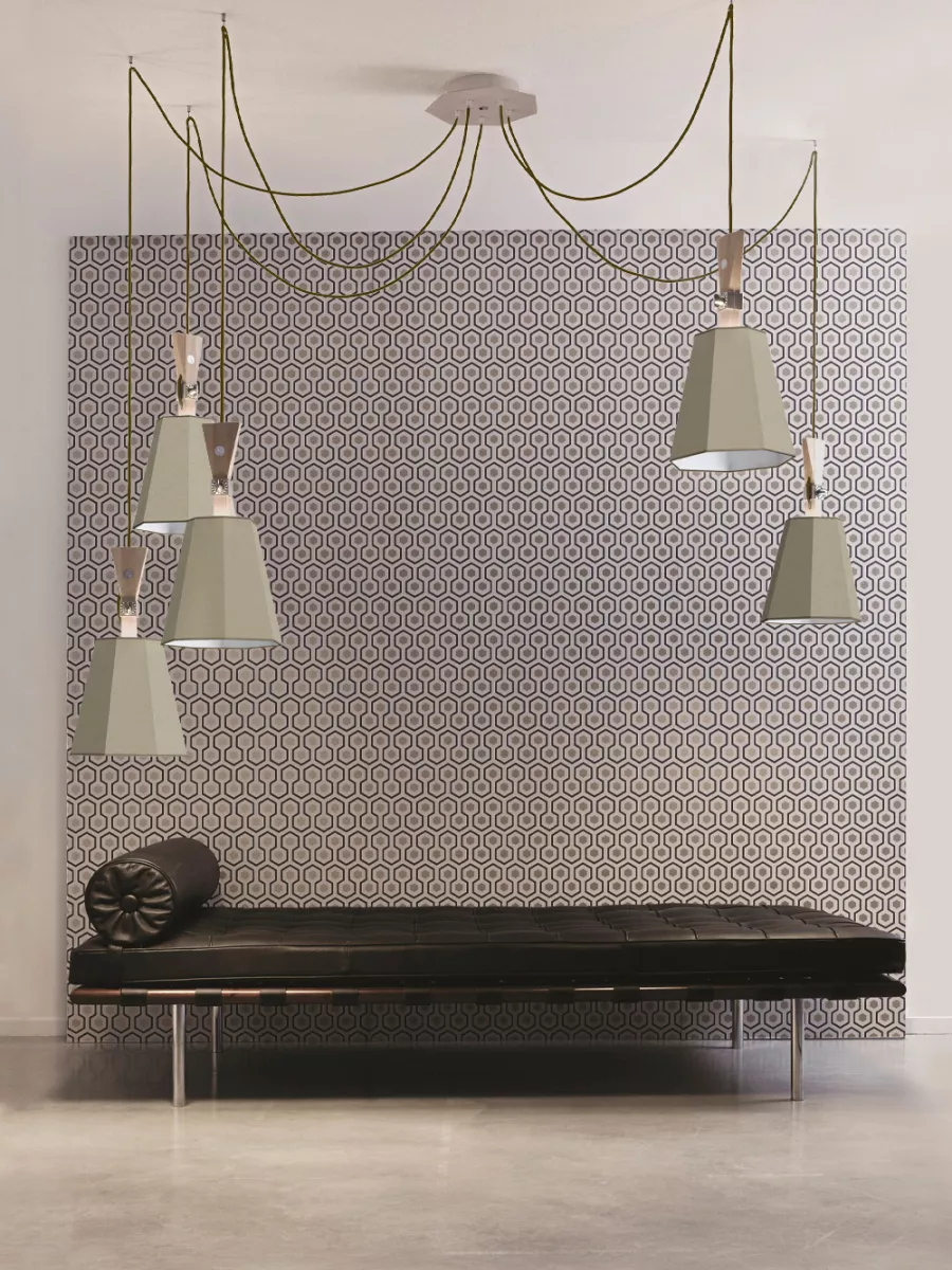 Chandelier 5 Petit LuXiole - Khaki/White - Designheure