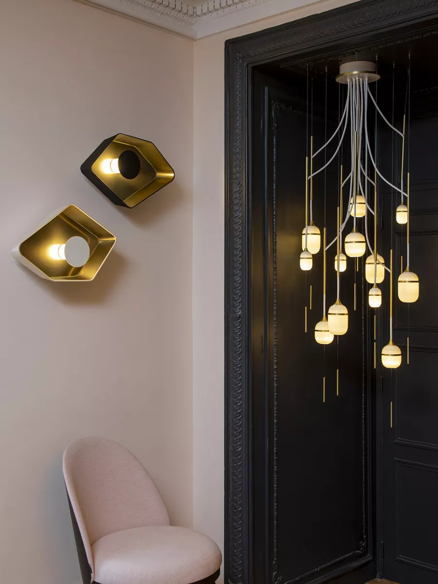 Wall lamp Baby Nénuphar - Black / Bronze - Designheure