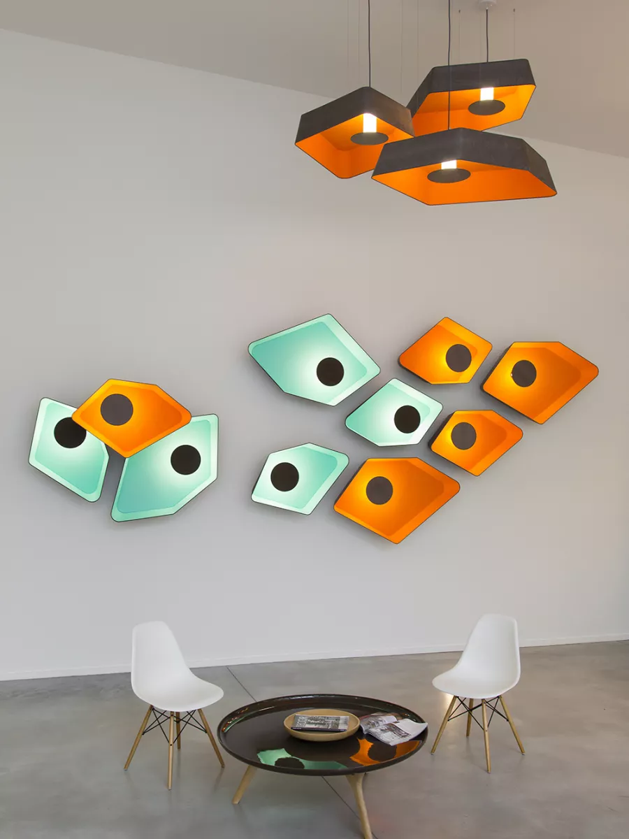 Wall lamp Petit Nénuphar LED system - Brown / Turquoise - Designheure