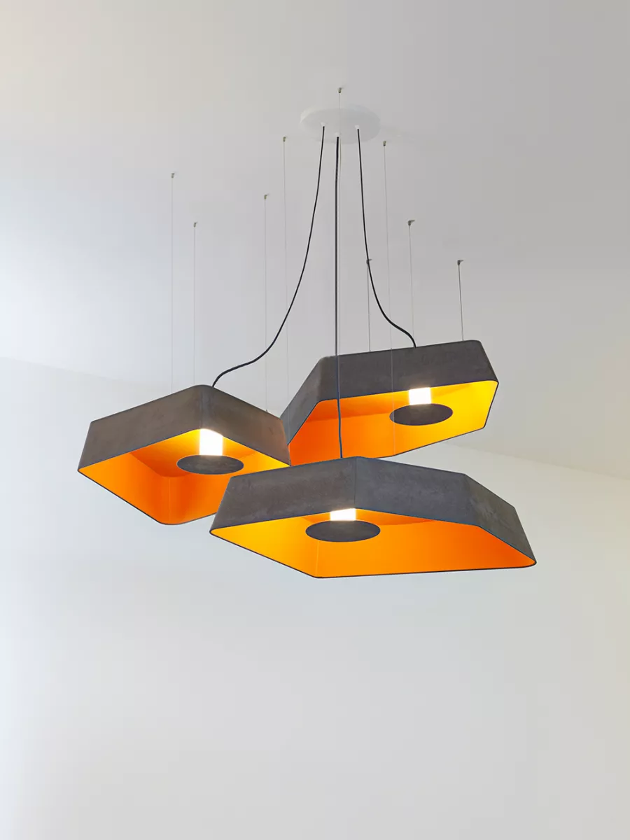 Suspension Trio Grand Nénuphar LED - Orange - Designheure