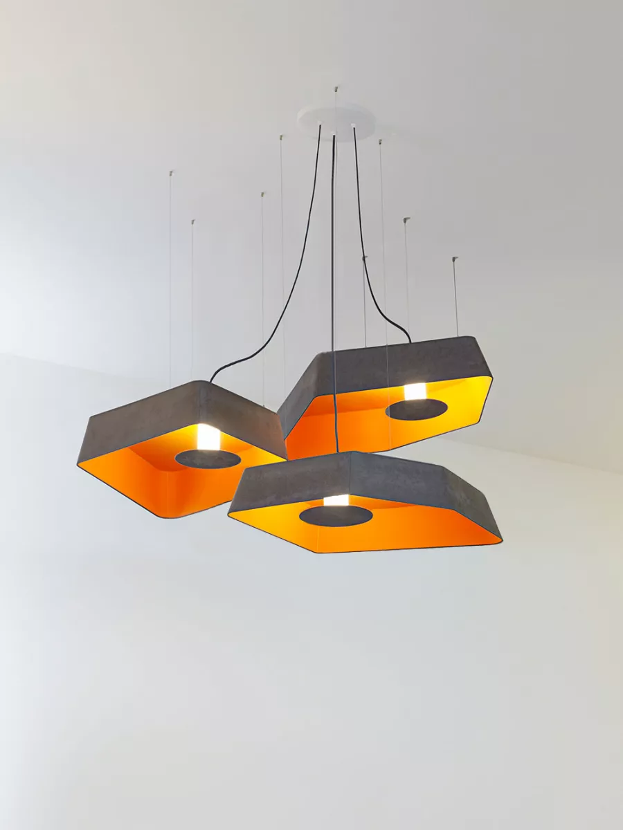 Suspension Trio Petit Nénuphar LED - Orange - Designheure