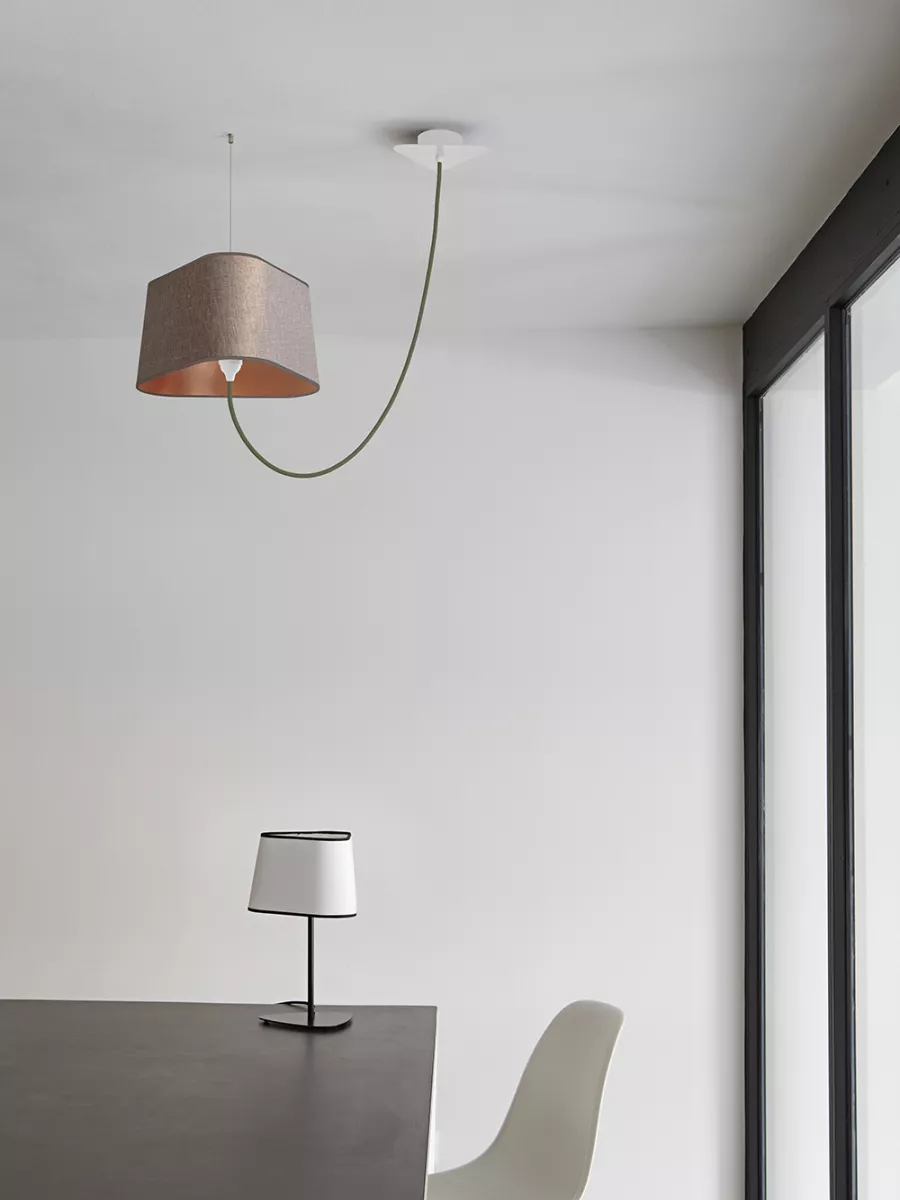 Decentered pendant light Moyen Nuage - Pink copper - Designheure