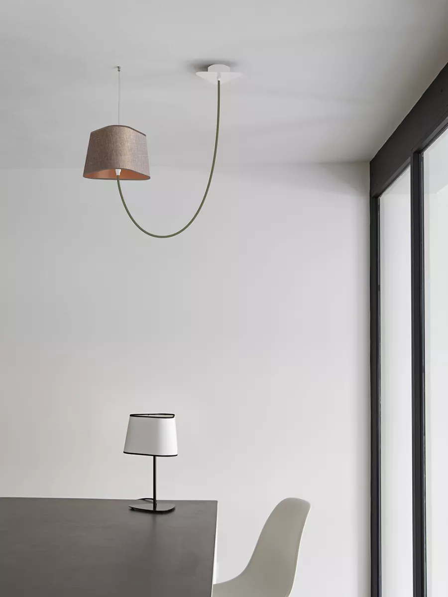 Decentered pendant light Petit Nuage - Pink copper - Designheure