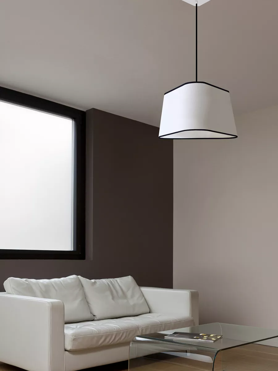 Suspension Grand Nuage - Blanc Diffusant bordure noire - Designheure