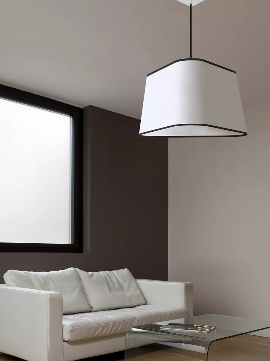 Suspension XL Nuage - Blanc Diffusant bordure noire - Designheure