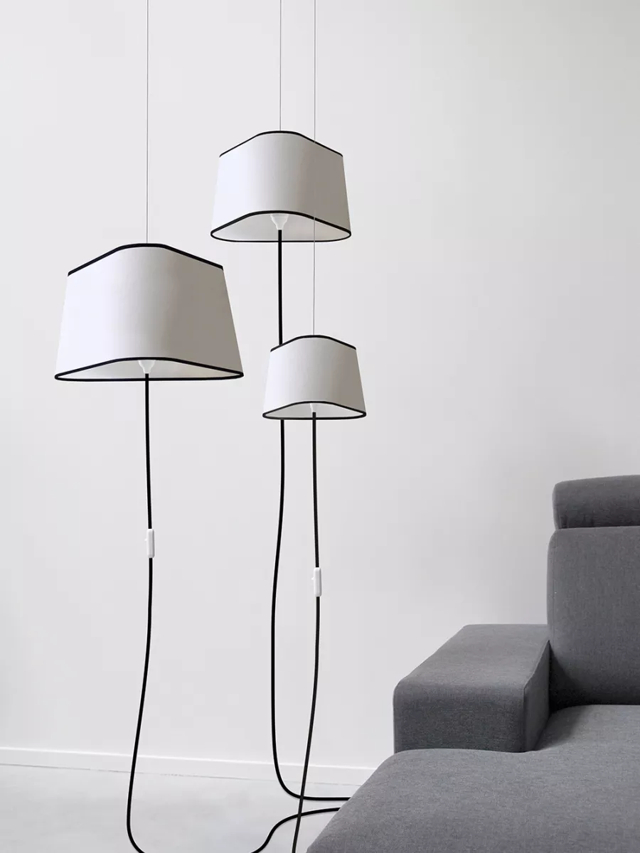 Nomadic Pendant Light Petit Nuage - White and black borders - Designheure