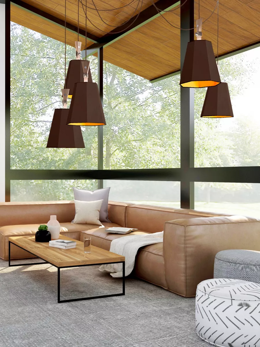 Chandelier 5 Grand LuXiole - Brown/Orange - Designheure