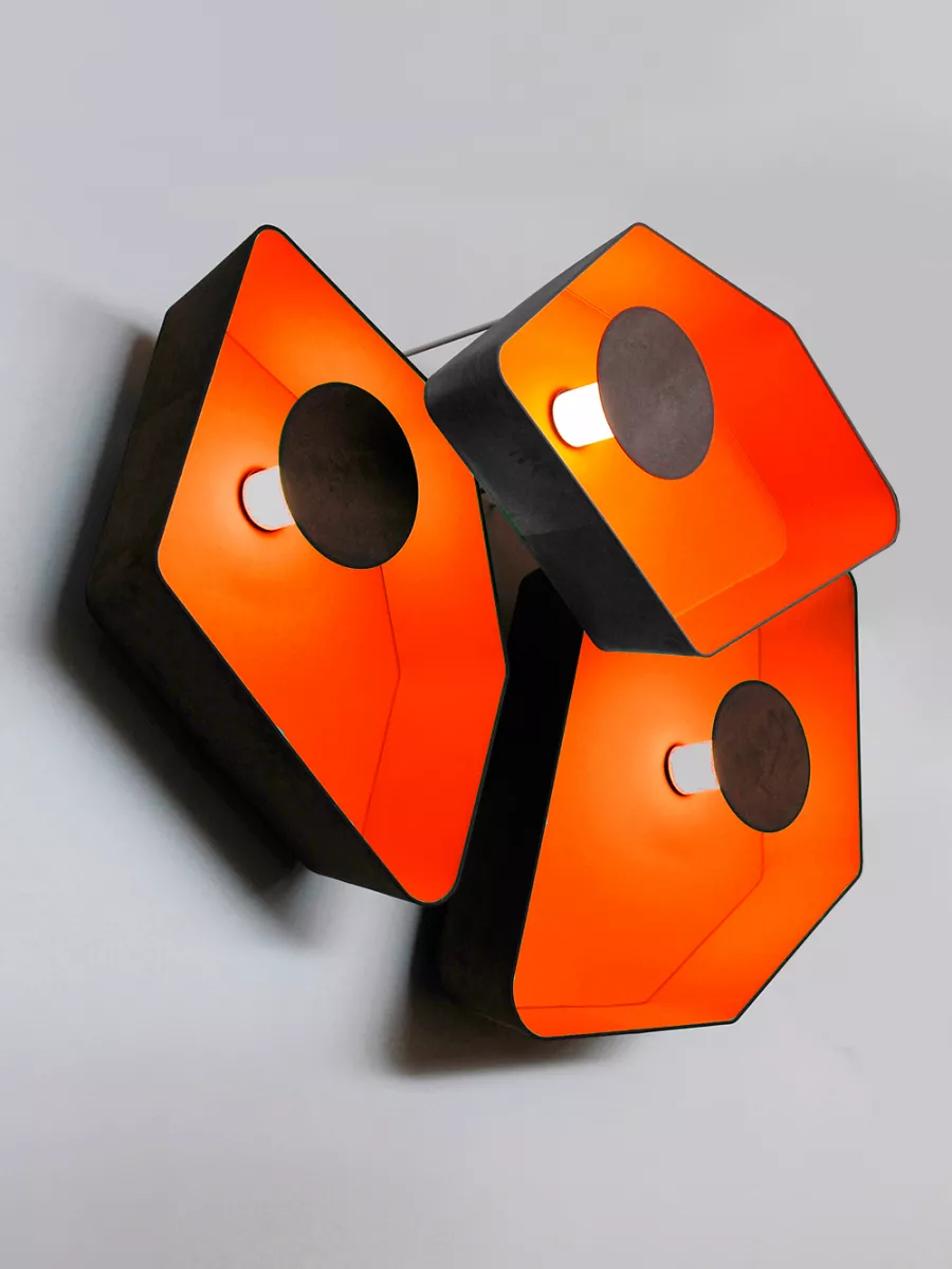 Applique Trio Petit Nénuphar LED - Gris / Orange - Designheure