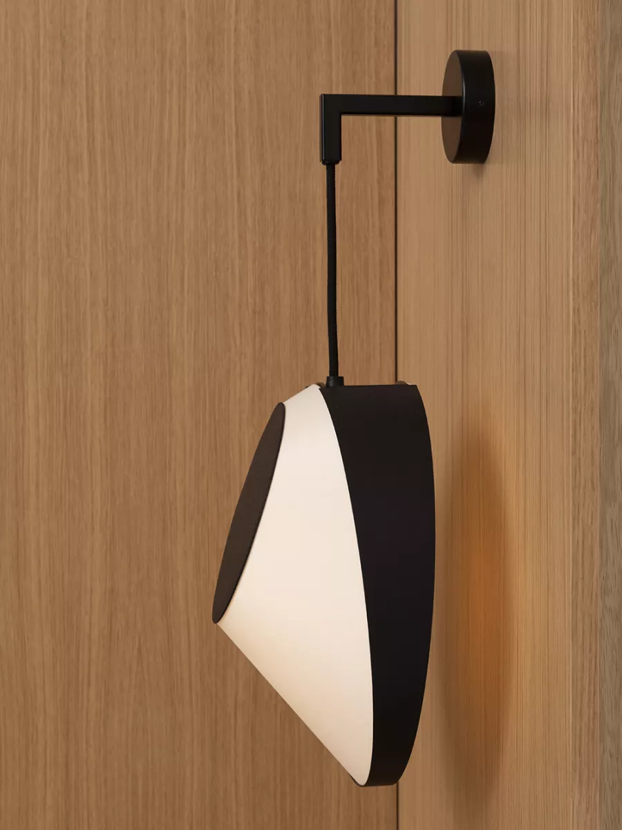 Pendant wall lamp Petit demi Reef - White and Black - Designheure