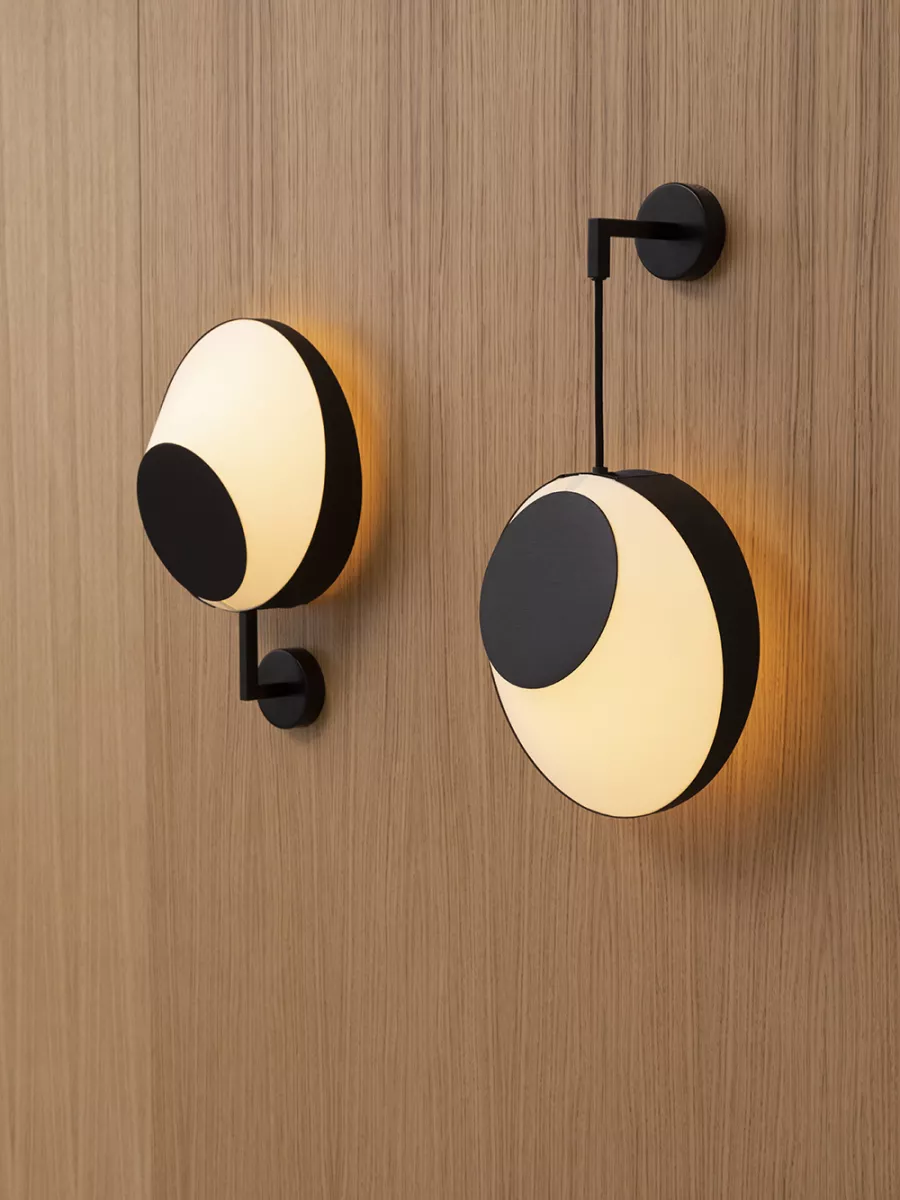 Pendant wall lamp Petit demi Reef - White and Black - Designheure