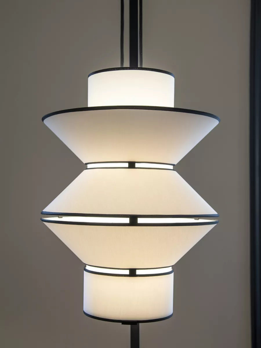 Pendant light Petit Tower - White with Black borders - Designheure