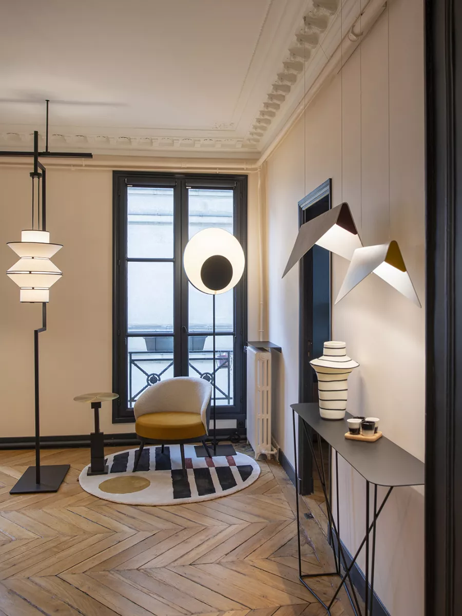 Lampadaire Grand Reef - Blanc et noir - Designheure