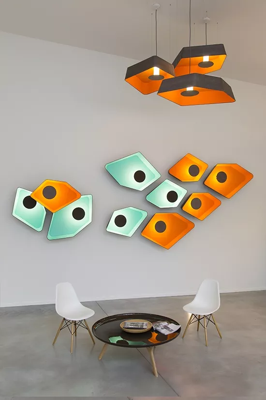 Wall lamp Trio Grand Nenuphar LED - Turquoise/ Orange - Designheure