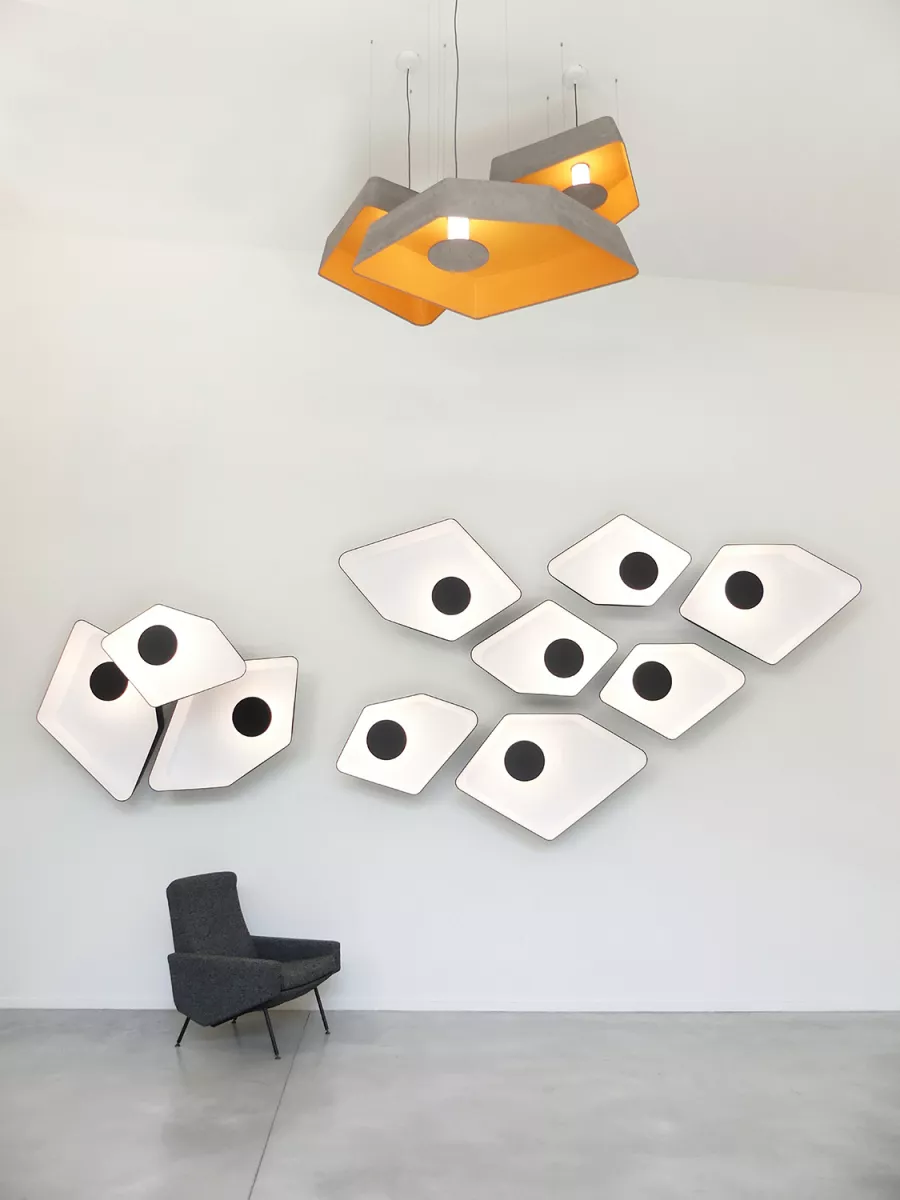 Applique Trio Petit Nénuphar système LED - Noir et Blanc - Designheure