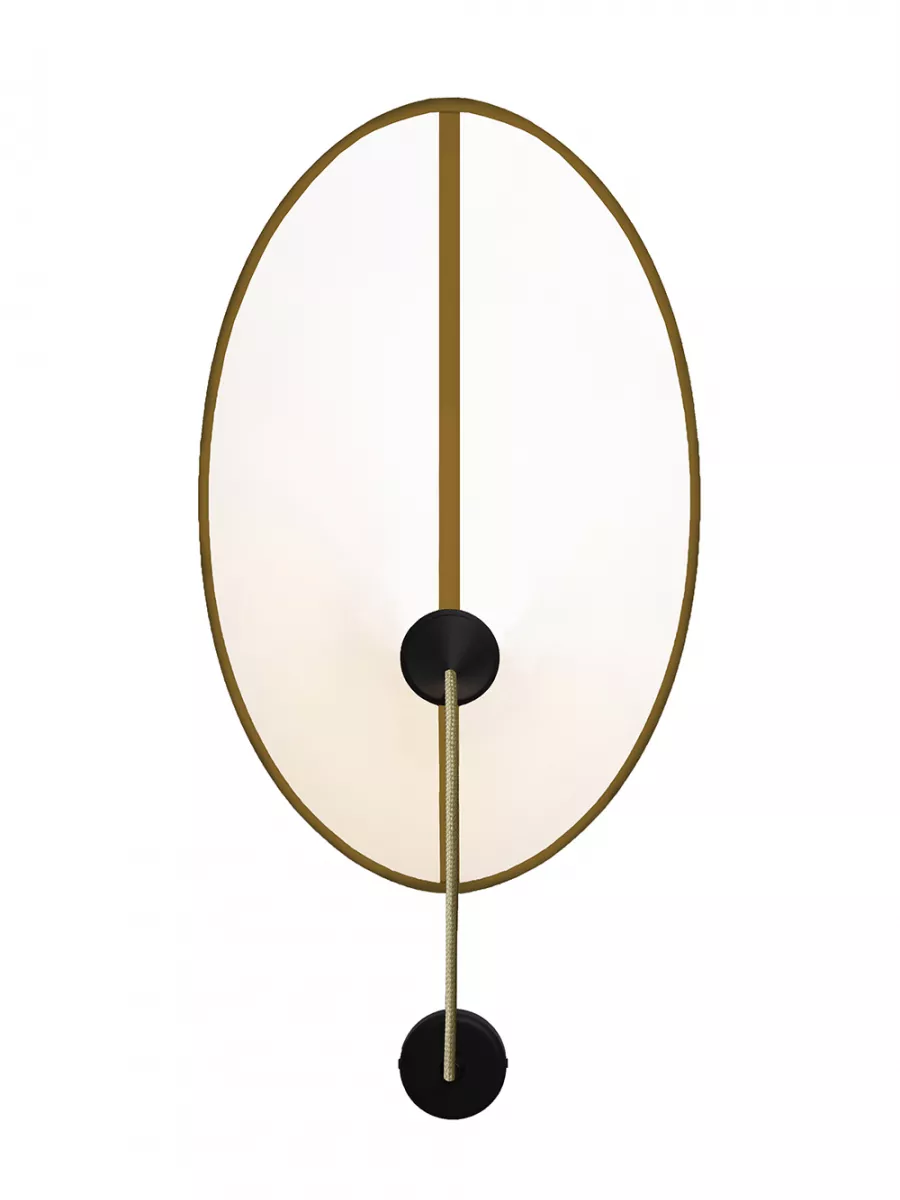 Wall lamp Grand Shield - White with Gold border - Designheure