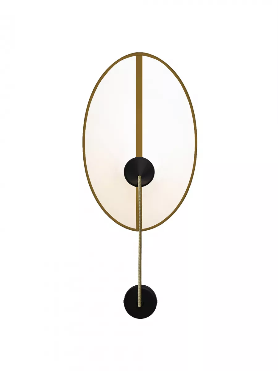 Wall lamp Moyen Shield - White with Gold border - Designheure