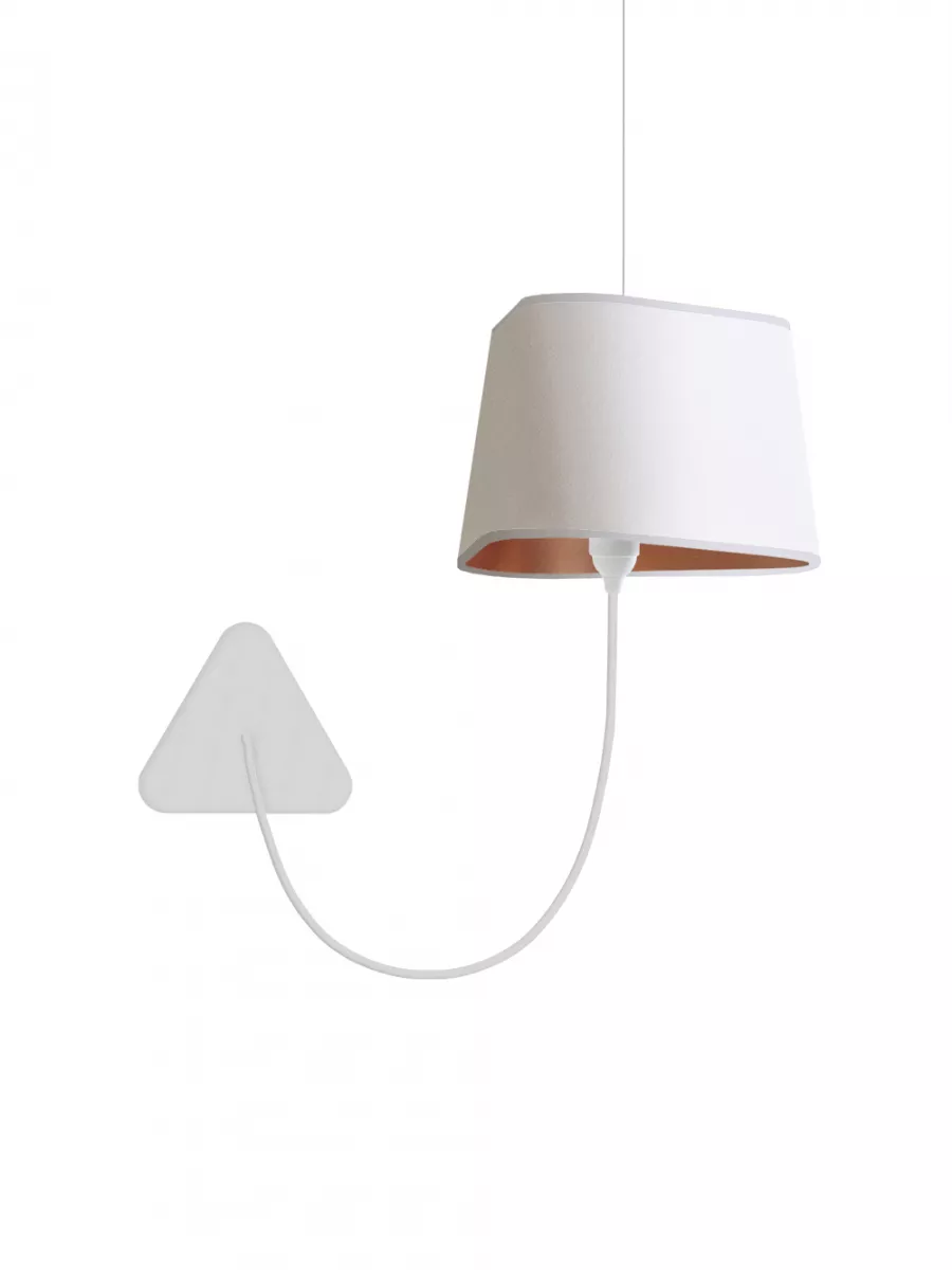 Pendant wall lamp Moyen Nuage - White and Pink copper - Designheure