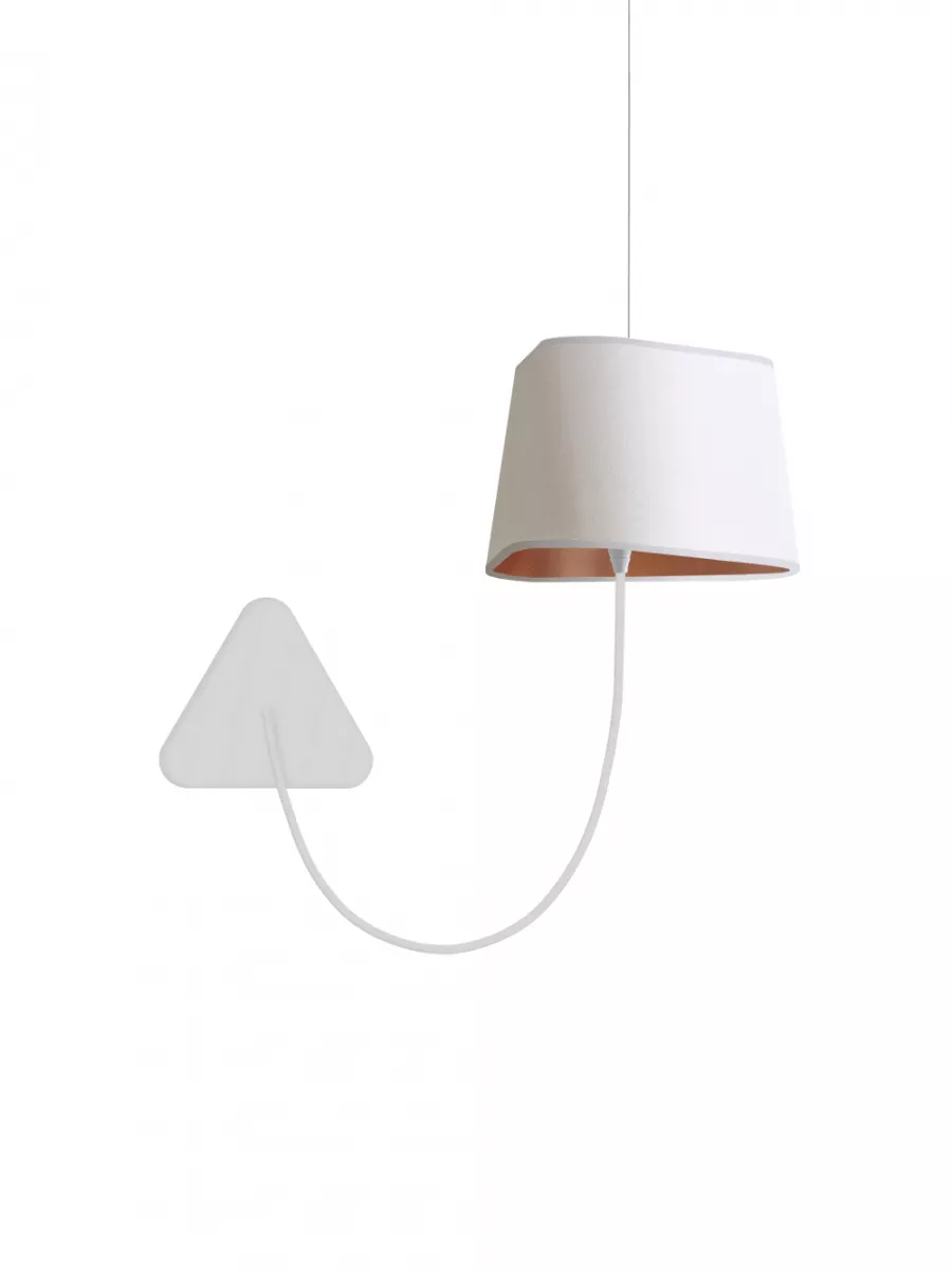 Pendant wall lamp Petit Nuage - White and Pink copper - Designheure