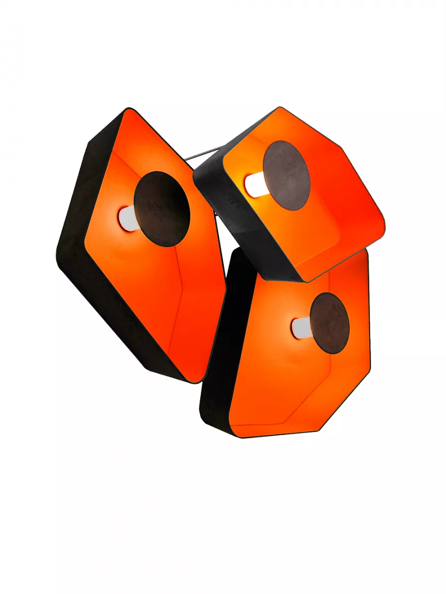 Applique Trio Grand Nénuphar LED - Gris / Orange - Designheure