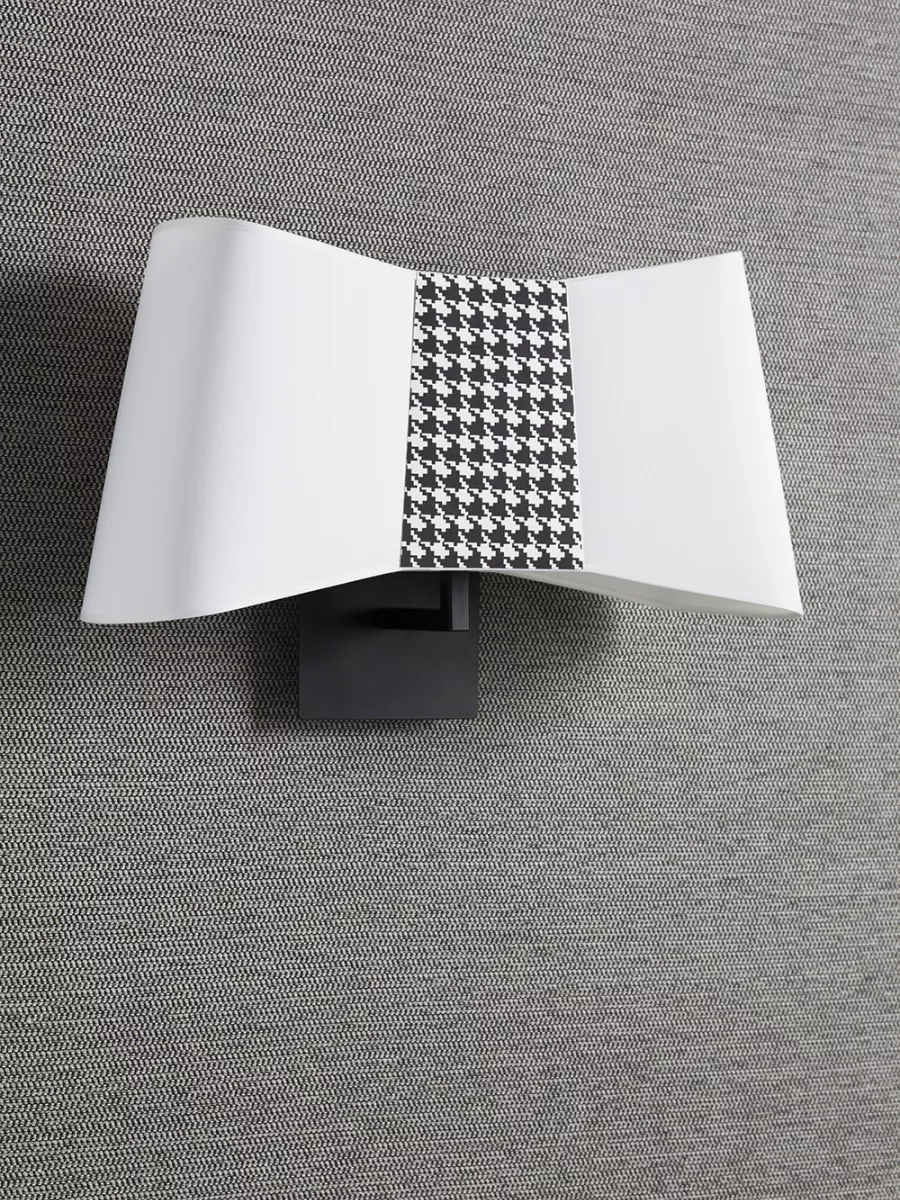 Wall lamp Grand Couture - White / Houndstooth print - Designheure