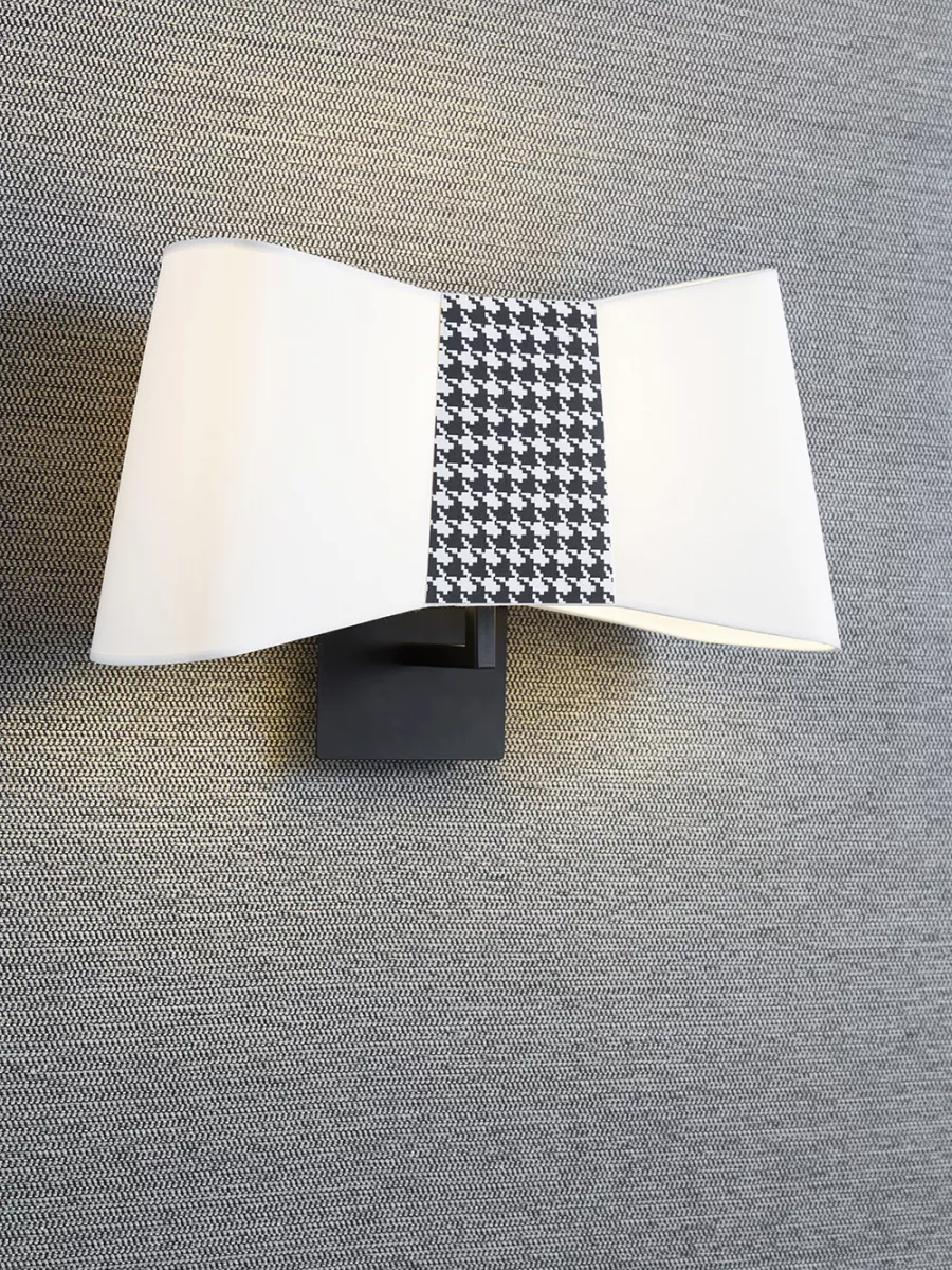 Wall lamp Grand Couture - White / Houndstooth print - Designheure