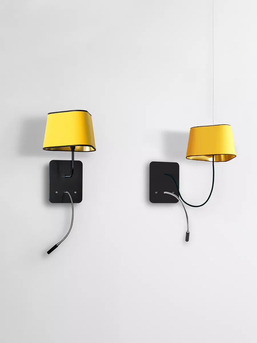 Wall lamp LED Petit Nuage - Yellow / Gold reading lamp - Designheure