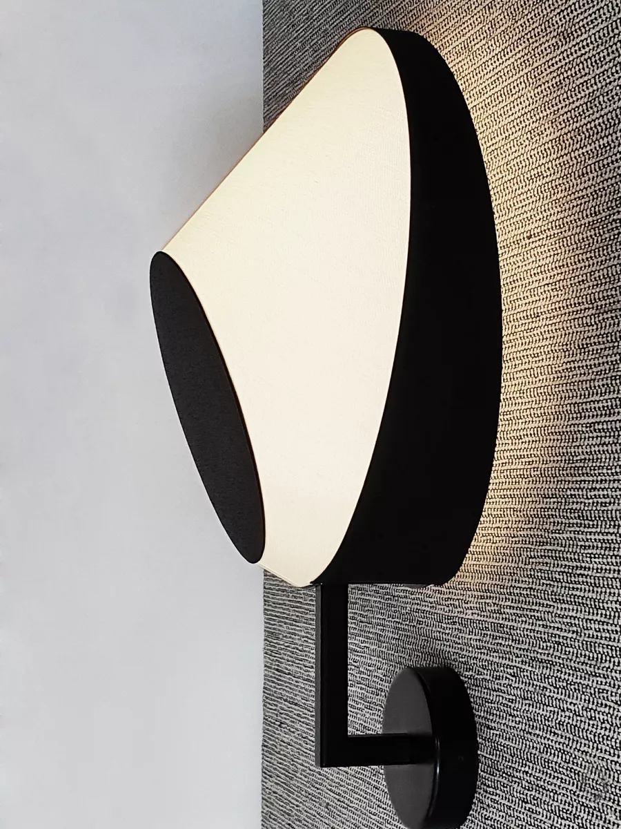Applique fixe Petit demi Reef - Blanc et Noir - Designheure