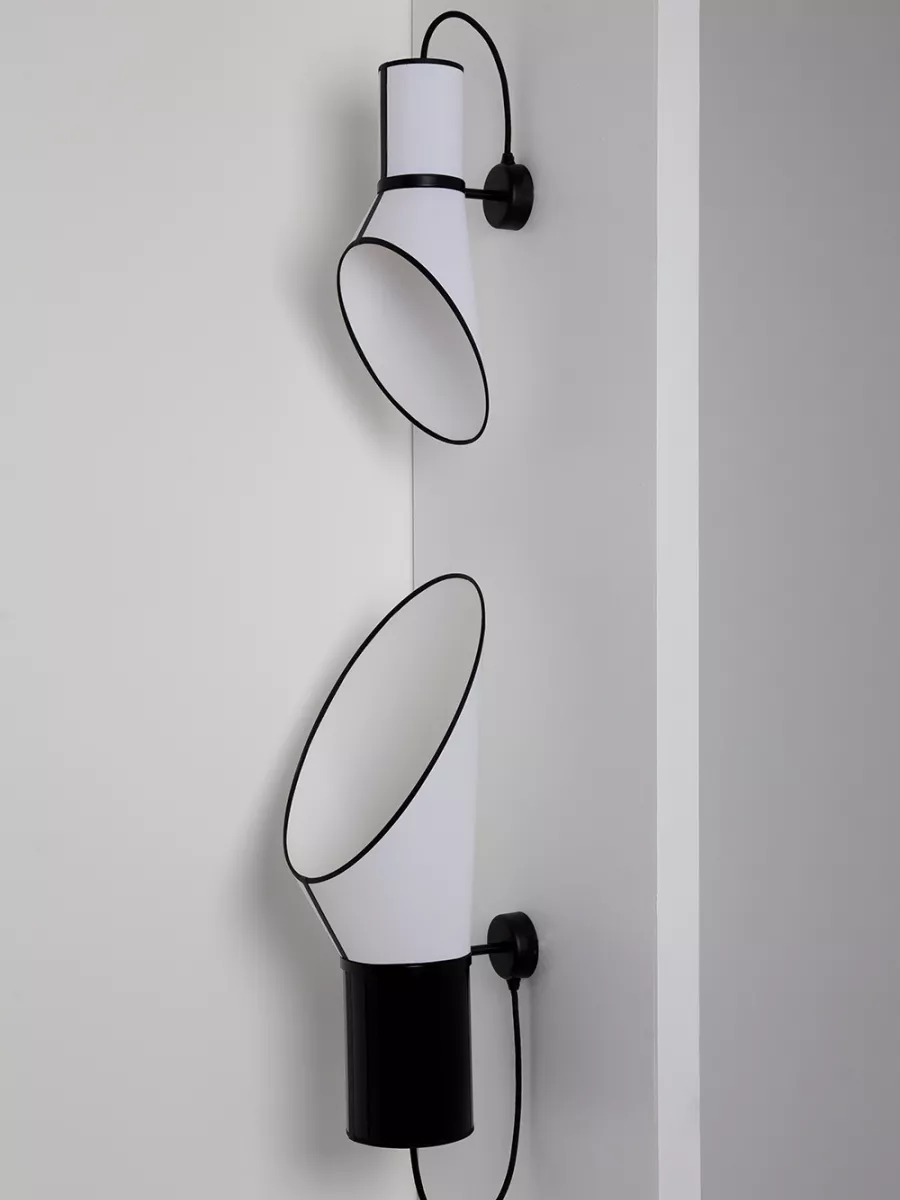 Wall lamp Petit Cargo - White with black cylinder - Designheure