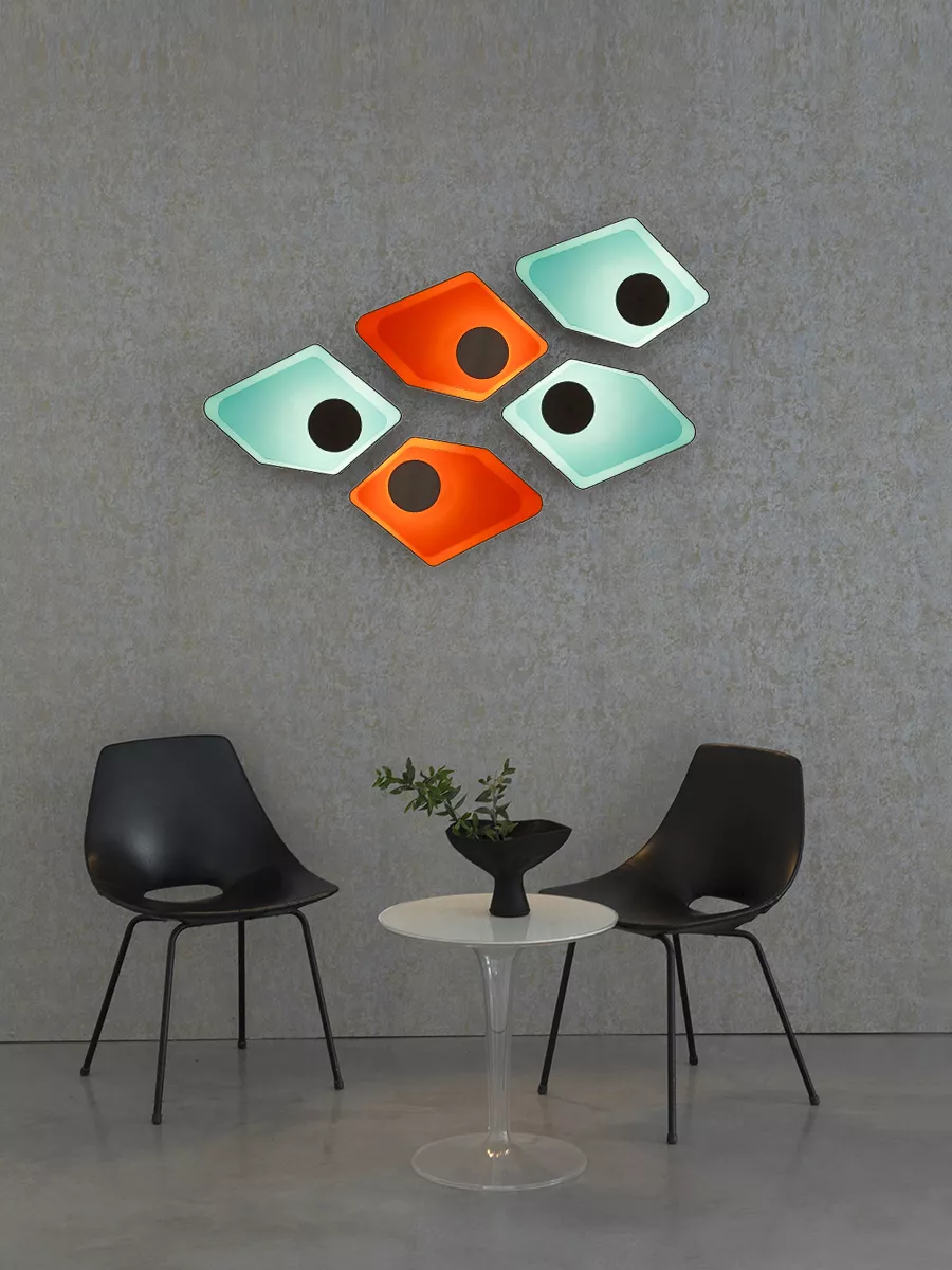 Wall lamp Baby Nénuphar - Grey / Orange - Designheure