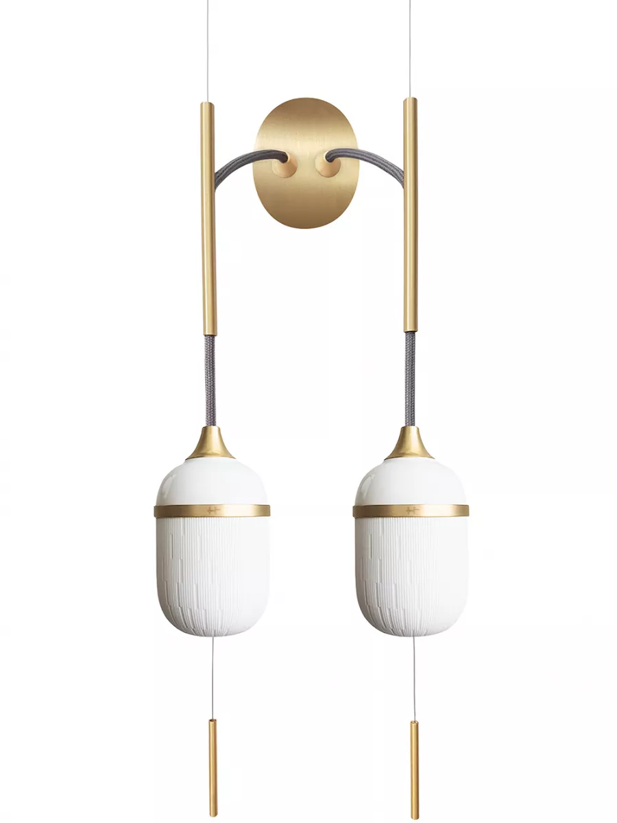 Applique suspendue Duo Grand Fleur de Kaolin - Designheure