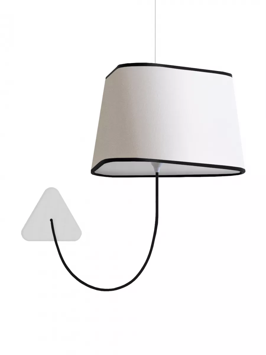 Pendant wall lamp Grand Nuage - White with Blacks borders Designheure