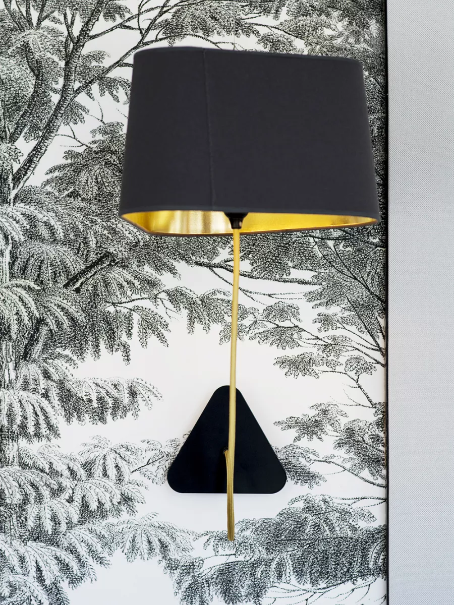 Pendant wall lamp Moyen Nuage - Yellow/Gold - Black borders - Designheure