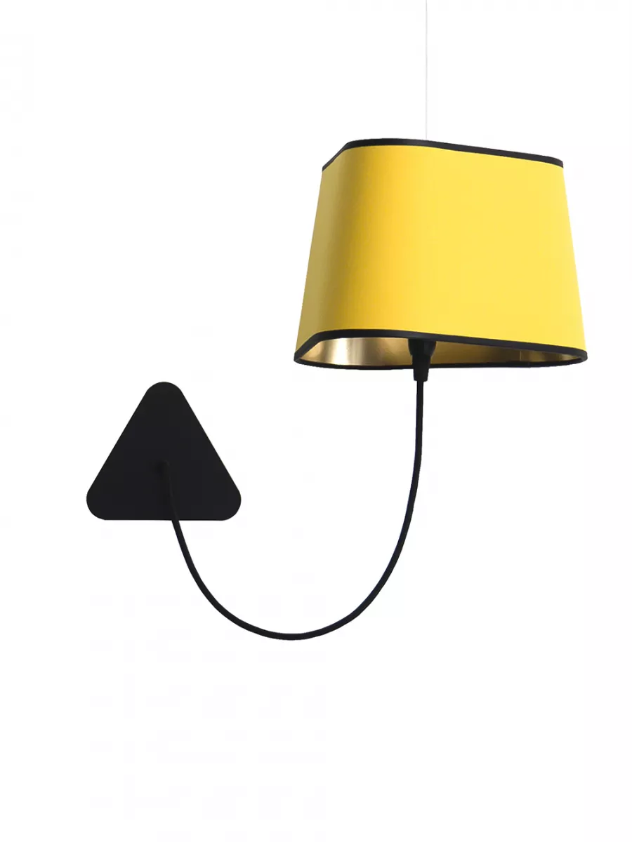 Pendant wall lamp Moyen Nuage - Yellow/Gold - Black borders - Designheure