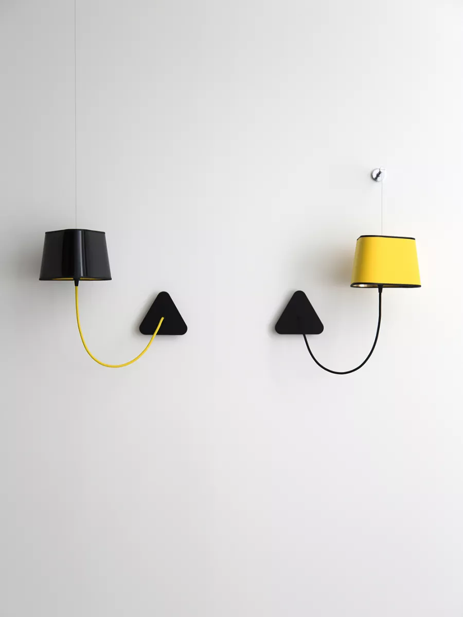 Wall lamp with fixed rod Petit Nuage - Grey and Gold - Designheure