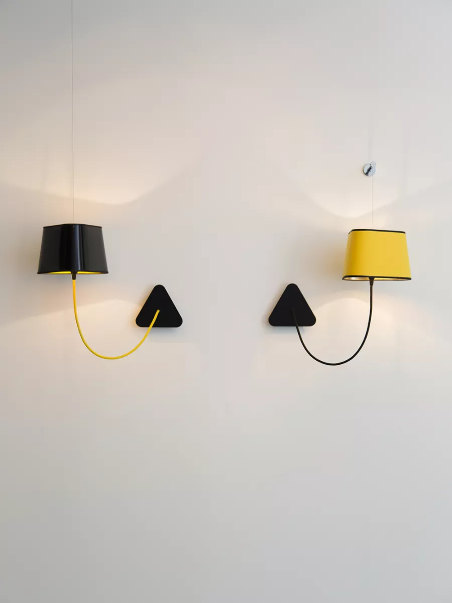 Wall lamp with fixed rod Petit Nuage - Grey and Gold - Designheure
