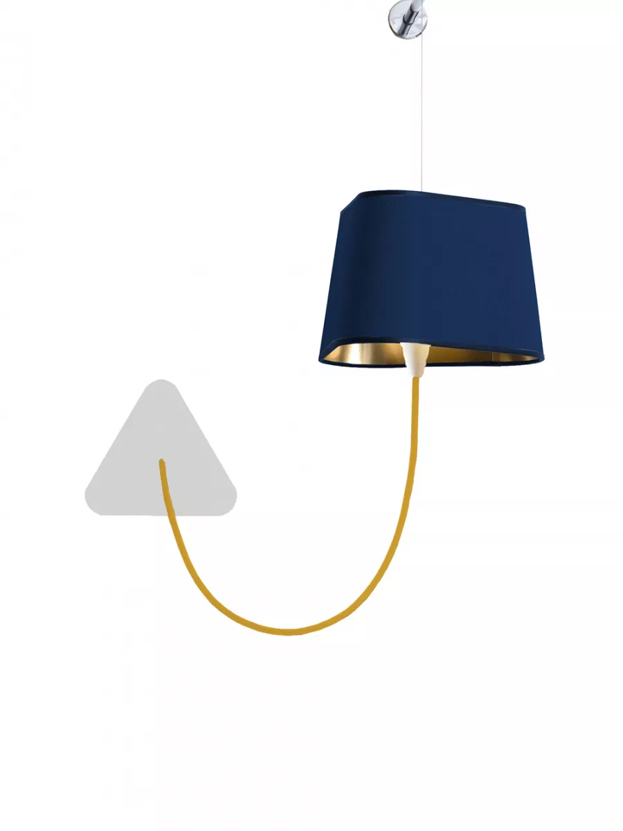 Wall lamp with fixed rod Petit Nuage - Navy blue and Gold - Designheure