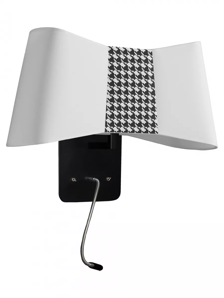 Wall lamp LED Grand Couture - White / Houndstooth print - Designheure