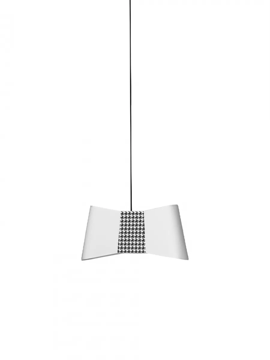 Pendant light Grand Couture - White / Houndstooth print - Designheure