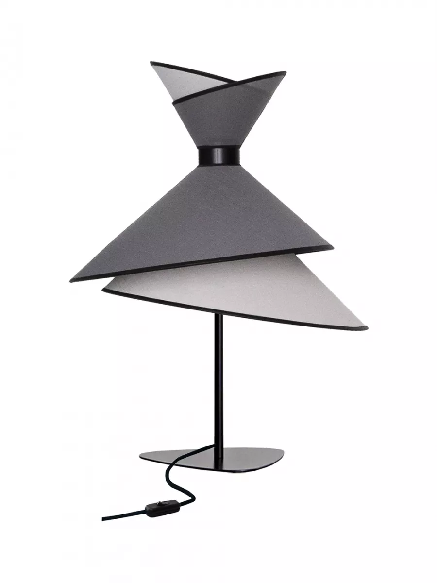 Table lamp Grand Kimono - Light grey and Medium grey - Designheure