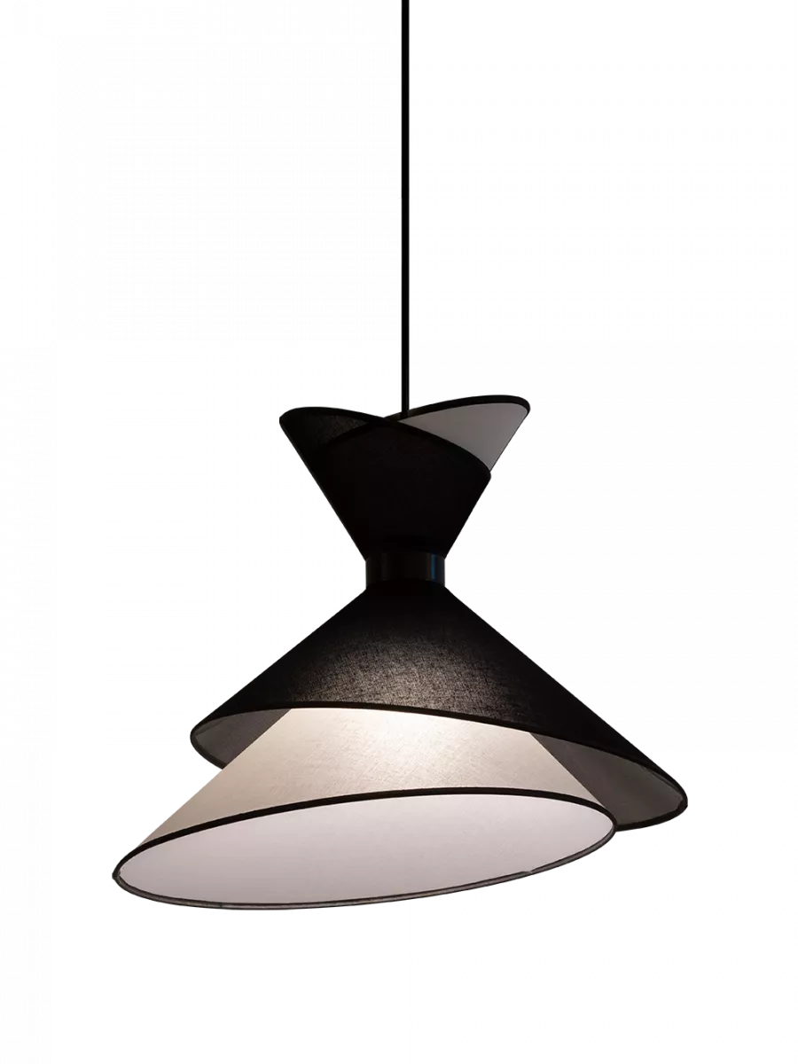 Suspension Grand Kimono - Blanc et Noir - Designheure