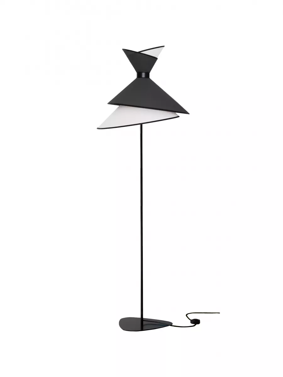 Floor lamp Grand Kimono - White and Black - Designheure