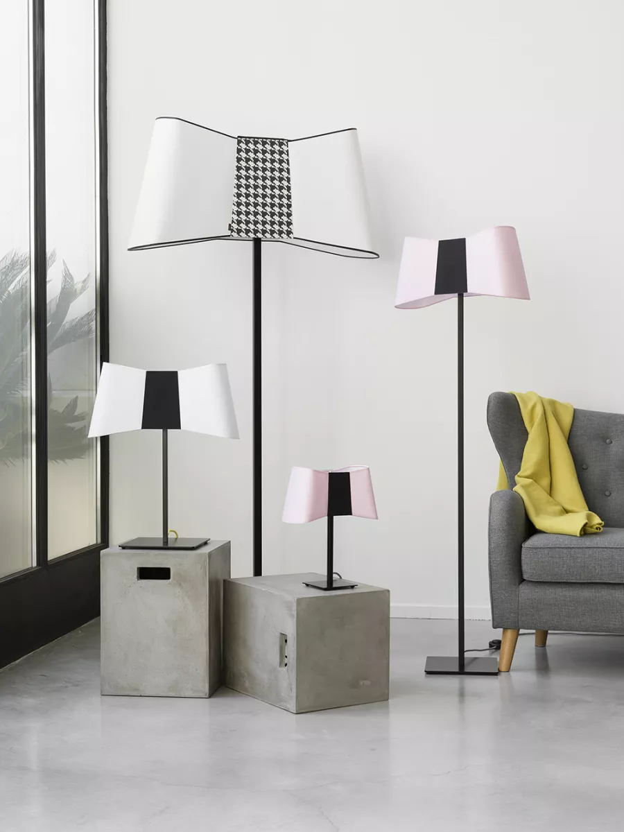 Lampadaire XXL Couture - Blanc et Noir - Designheure