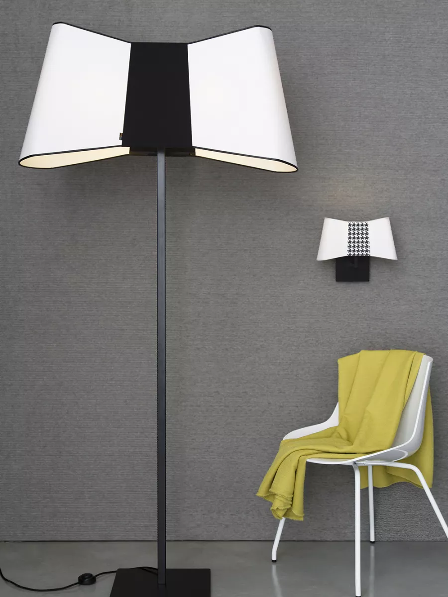 Lampadaire XXL Couture - Blanc et Noir - Designheure