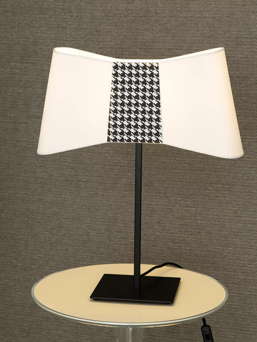 Table lamp Grand Couture - White / Houndstooth print - Designheure