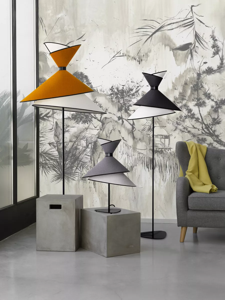 Floor lamp XL Kimono - White and Black - Designheure