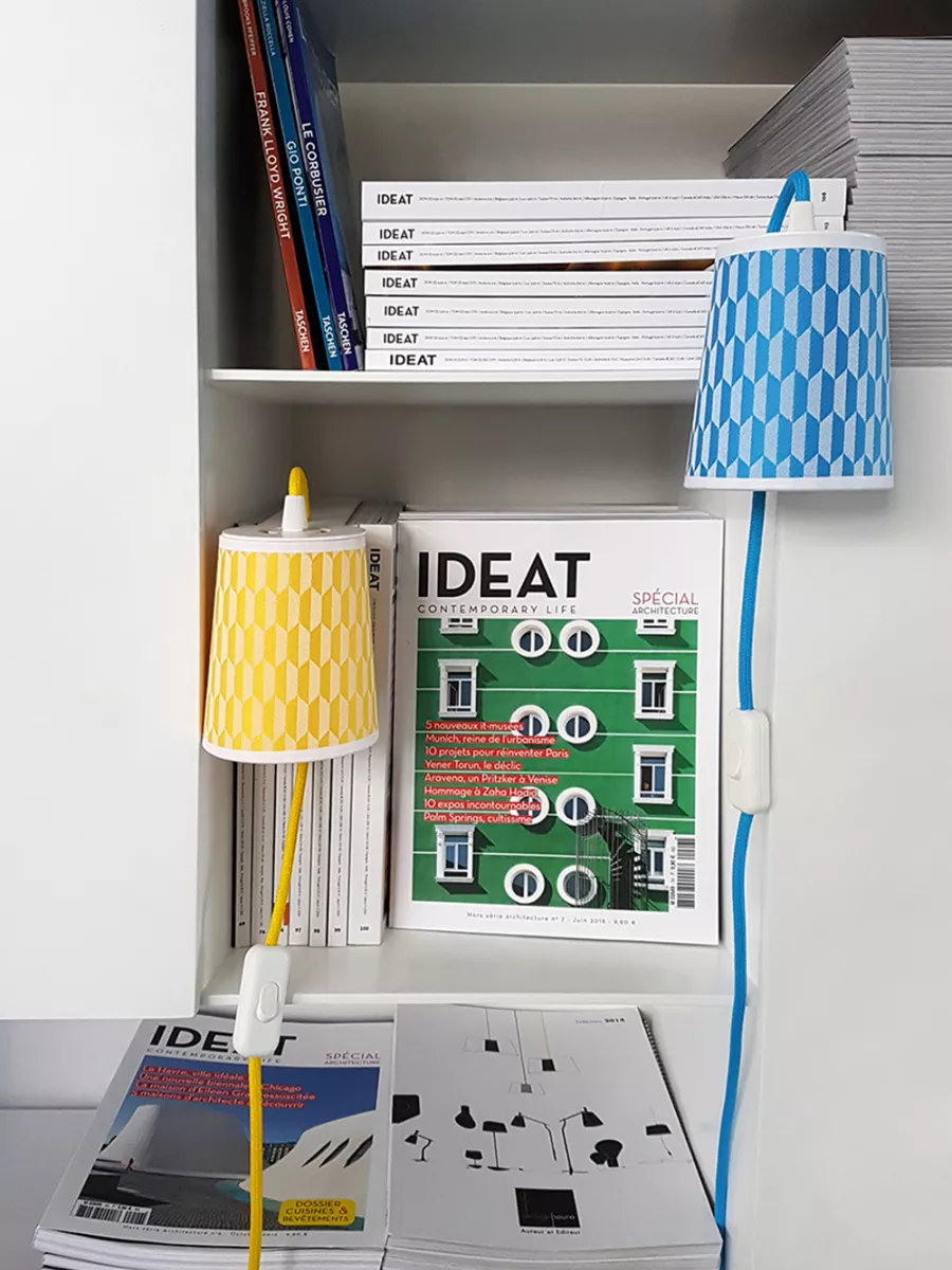 Library Lamp Lightbook - Damier Blue - Designheure