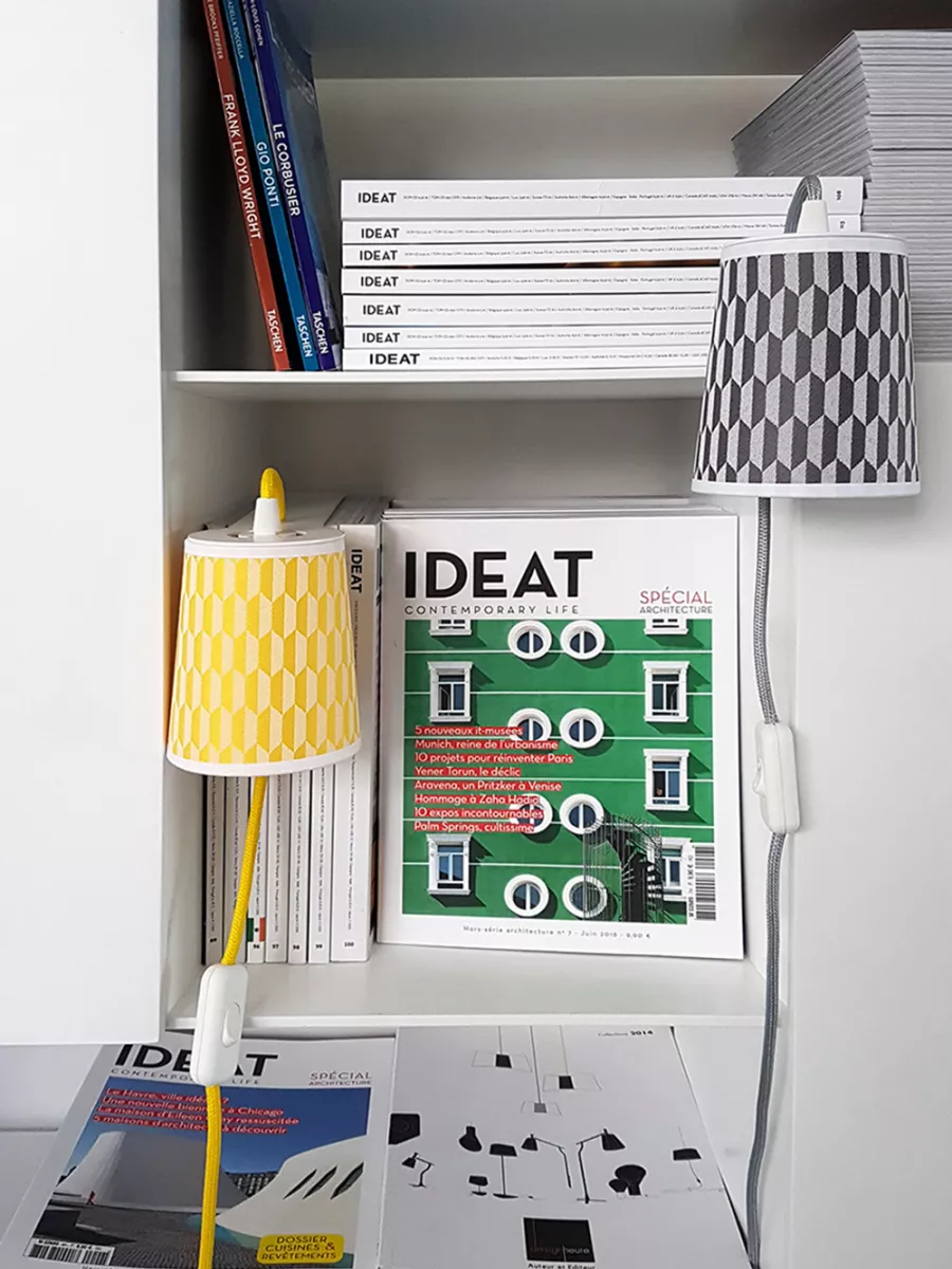 Lampe de bibliothèque Lightbook - Damier Jaune - Designheure