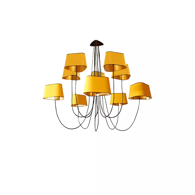 Chandelier 10 Petit Nuage - Yellow and Gold - Designheure