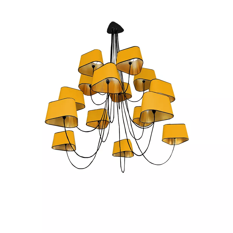 Chandelier 15 Petit Nuage - Yellow and Gold - Designheure
