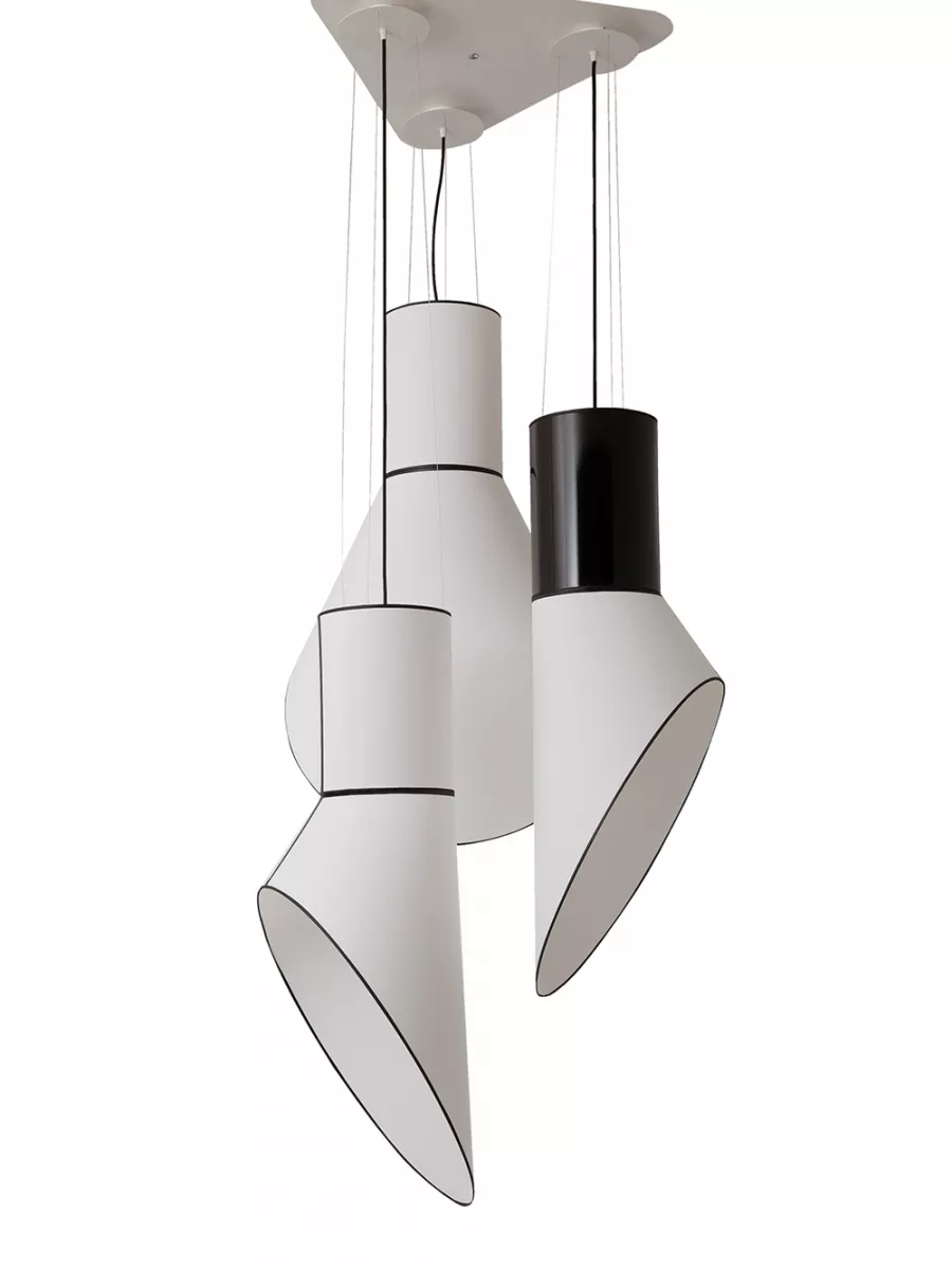 Lustre 3 Grand Cargo - Blanc Cylindres Blancs - Designheure